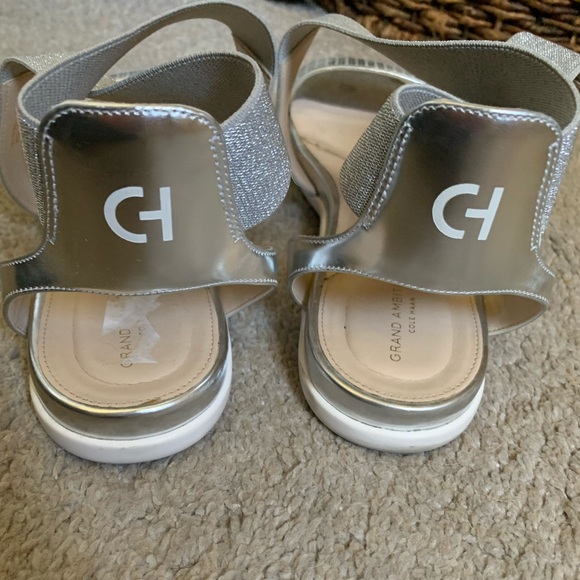 Women’s Cole Haan Grand Ambition Silver Slip-On Sandals Sz 10 - Picture 3 of 7